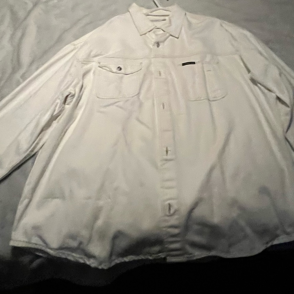 Calvin Klein White Lightweight Shirt Jacket
